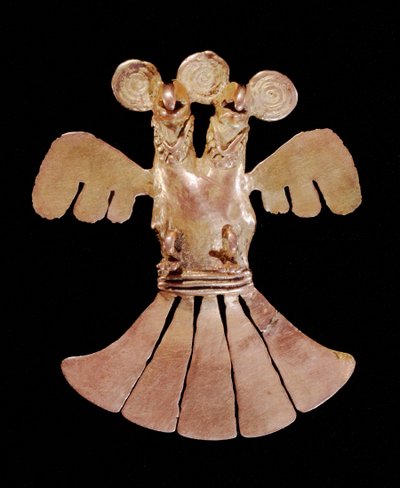 Double headed eagle pendant, Popayan by Pre Columbian Pre Columbian